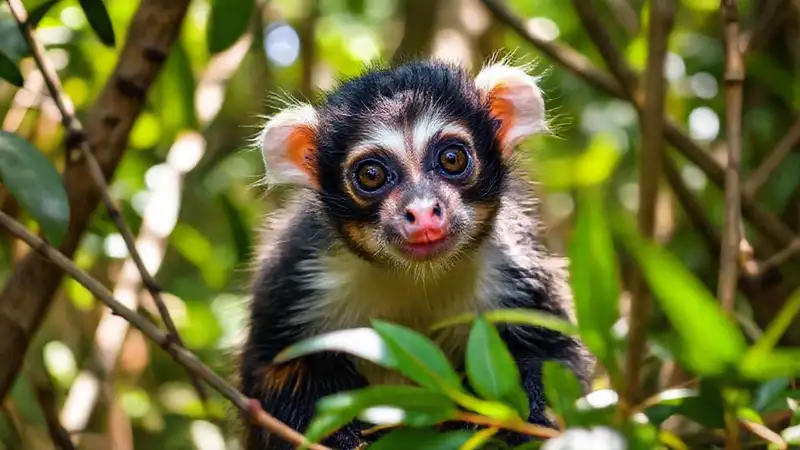 Der Opossum-Zwinger im Dschungel beobachtet